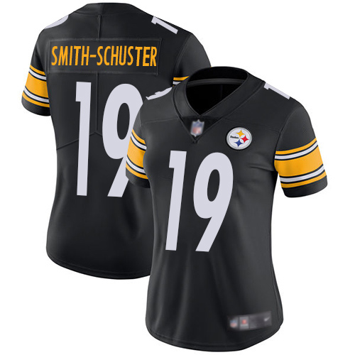 Women Pittsburgh Steelers Football #19 Limited Black JuJu Smith Schuster Home Vapor Untouchable Nike NFL Jersey